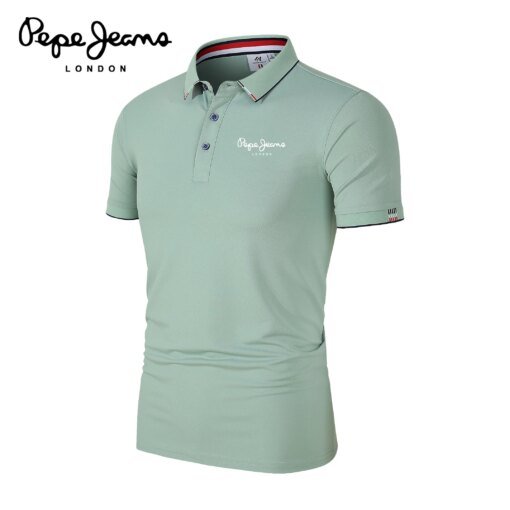 Buy 2023 Men's Popsicle Cotton Printed Hot Selling Polo Shirt Spring Summer New Business Leisure Breathable Lapel Polo Shirt for Man online shopping cheap