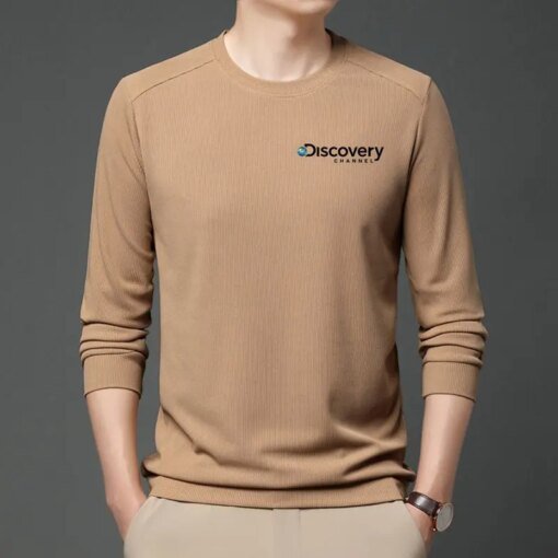 Buy 2023 New Fashion Solid Polo Shirt Discovery Korean Fashion Clothing Long Sleeve Casual Fit Slim Man Polo Shirt Tops online shopping cheap