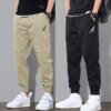 Buy 2023 New Men Cargo Pants Waist Elastic Outdoor Sports Trousers Slim Fit Casual Solid Color Jogging Sweatpants Men's Clothing 5Xl online shopping cheap