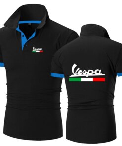 2023 New Men’s Vespa Printing Fashion Comfortable Splicing Short Sleeve Harajuku Style Casual All-Match Thin T Shirts Tops