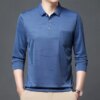 Buy 2023 Spring and Autumn Men's Striped Long Sleeve T-shirt Ice Silk Casual Fashion High Street Formal Pullover Polo Harajuku Tops online shopping cheap