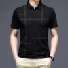 2023 Summer New Ice Silk Short-sleeved T-shirt Men’s Business Casual Polo Shirt Thin Lapel T-shirt