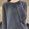 Buy 2023 Women Autumn Winter Pullover Aliselect Fashion 100% Merino Wool Sweater Clothing V-Neck Long Sleeve Quality Knitwear Tops online shopping cheap