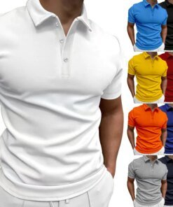 2023summer Men’spoloshirt Solid Color Short Sleeve Lapeltt-shirt Casual Fit Top4xleuropean And American Style Men’s Clothing