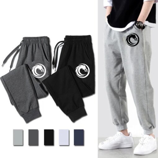 Buy 2024 Chinese Dragon Totem Casual Pants Wholesale Custom Sporty Logo-Printed Spring and Autumn Pants Sweatpants online shopping cheap