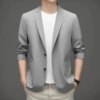 Buy 2316-R-Summer cartoon printed linen short-sleeved Customized suit men's middle-sleeved students loose tide men's clothing online shopping cheap