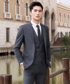 2343-R-Autumn high-end checkered suit men’s business casual suit trend slimming custom suit