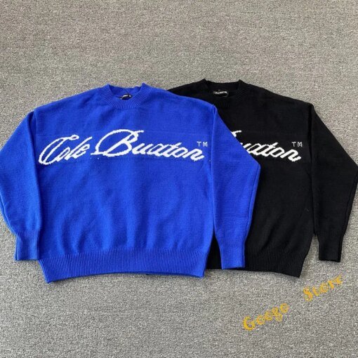 Buy 24FW Best Quality Classic Logo Jacquard Cole Buxton Sweate Men Women 1:1 Blue Black Loose CB Knitted Sweatshirts With Tags online shopping cheap