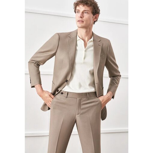 Buy 3265-R-High end checkered suit men's winter business casual suit trend slimming custom suit online shopping cheap