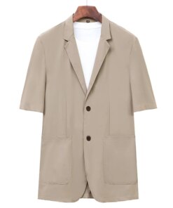3329-R-Summer men’s short-sleeved white Customized suit half-sleeved bottoming Customized suit