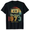 Buy 50 Year Old Gifts Vintage 1973 Music Cassette Tape 50th Birthday T-Shirt B-day Gifts Sayings Quote Born In 1973 Graphic Tee Tops online shopping cheap