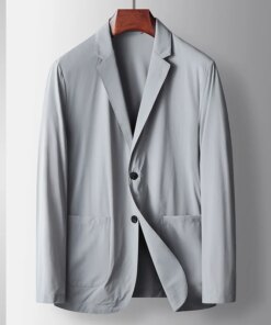 5729-R- Loose fashion design magnetic buckle men’s suit young Korean version of the trend of short-sleeved suit