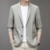 Buy 5741-(31-60)2023 Autumn and winter new product men's suit business casual simplicity grid single west jacket men's top coat online shopping cheap