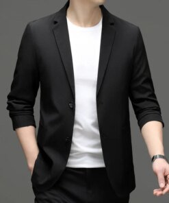 6173-R-Men’s short-sleeved Customized suit round neck summer trend loose Customized suit clothes men’s new short