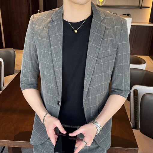 Buy 6734-R-Men's New Autumn Fashion Advanced Professional Suit Slim Fit Customized Suit online shopping cheap