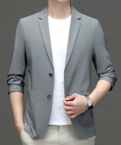 6778-R-Season sun suit men 2023 new casual light suit men breathable skin coat middle-aged coat