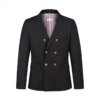 Buy 7537-T-Navy blue casual suit with hip lapel collar two-piece wedding set online shopping cheap