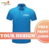 8-color POLO shirt custom unisex ice silk leisure sports comfortable solid color lapel short sleeve printing DIY brand text