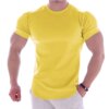 Buy A2771 Men Summer T Shirts High Elastic Slim Fit Tshirt Men Quick-drying Curved Hem Mens T-Shirts Solid Color 3XL online shopping cheap