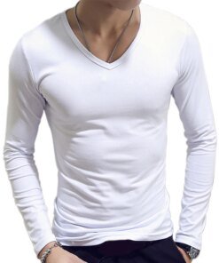 A2776 Fashion Hot Sale Classic Long Sleeve T-Shirt For Men Fitness T Shirts Slim Fit Shirts Designer Solid Tees Tops