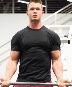 A2778 Men Short sleeve black Solid Cotton T-shirt Gyms Fitness Bodybuilding Workout t shirts Male Summer Casual Slim Tee Tops