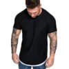 Buy A2784 Summer Streetwear T-Shirts Mens Clothing M-3XL Casual Short Sleeve T Shirt Men Slim Fit Solid T Shirts Tops Tee Shirt online shopping cheap