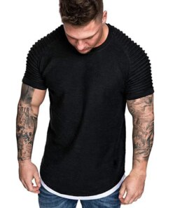 A2784 Summer Streetwear T-Shirts Mens Clothing M-3XL Casual Short Sleeve T Shirt Men Slim Fit Solid T Shirts Tops Tee Shirt