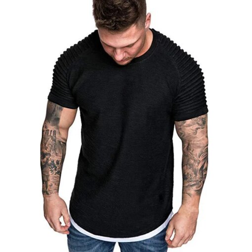 Buy A2784 Summer Streetwear T-Shirts Mens Clothing M-3XL Casual Short Sleeve T Shirt Men Slim Fit Solid T Shirts Tops Tee Shirt online shopping cheap