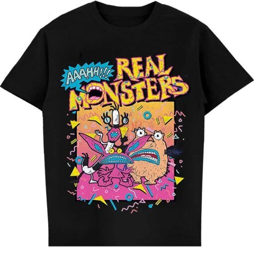 Buy Aaahh!!! Real Monsters Classic Retro Poster Premium T-Shirt online shopping cheap