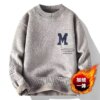 Buy Autumn Winter Men's Sweaters High Quality Slim Fit O-neck Streetwear Men's Clothing M Shape Sweater Japan Fashion Pullovers 2023 online shopping cheap