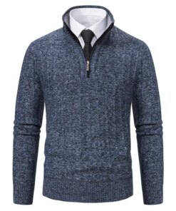 Autumn Winter Sweater Men Zipper Design Stand Collar Long Sleeve Pullover Thin Casual Bottoming Sweater Top sueteres para hombre