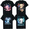 Buy Axolotl Gaming Kids Boys Girls Kawaii Anime Video Game Pew Gamer T-Shirt Gift Cute Gamesolotl Graphic Tee Tops Teens Clothes online shopping cheap