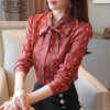 Blusas Mujer De Moda 2023 Autumn Fashion Women Chiffon Blouses Long Sleeve V-neck Women Top Casual Stripe Women Clothing 6379 50