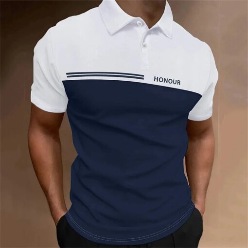 Buy Business Men's Polo Shirt Pure Color T Shirt Casual Tops Fashion Sport Wear Oversized Polo Shirts Man Clothes With Short Sleeve online shopping cheap