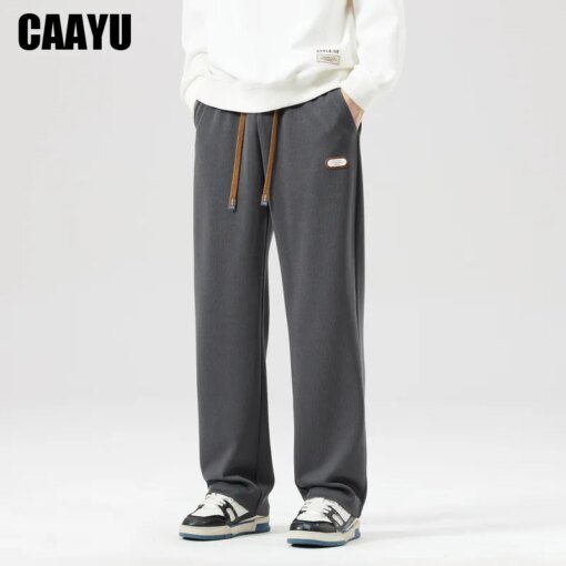 Buy CAAYU 2023 Autumn New Men's Jogger Sweatpants Fashion Korean Style Drawstring Streetwear Casual Baggy Trousers Male Loose Pants online shopping cheap
