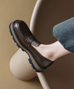 CHIKO Aberfa Square Toe Block Heels Loafers Shoes