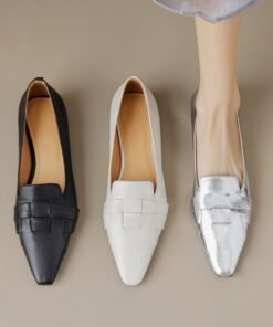 CHIKO Adelmira Square Toe Block Heels Loafers Shoes