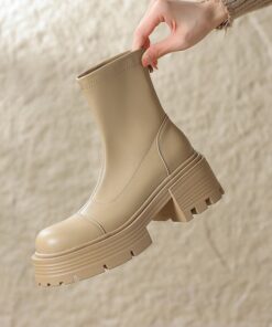 CHIKO Adhara Round Toe Block Heels Ankle Boots