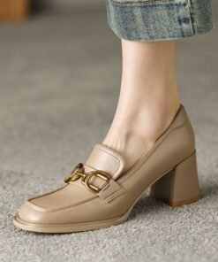 CHIKO Adiel Square Toe Block Heels Loafers Shoes