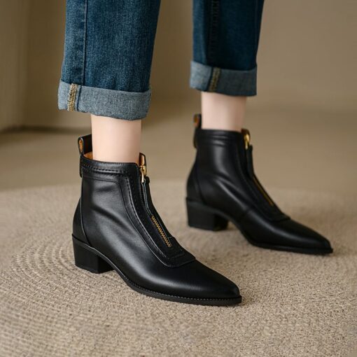 Buy CHIKO Adolfa Pointy Toe Block Heels Ankle Boots online shopping cheap