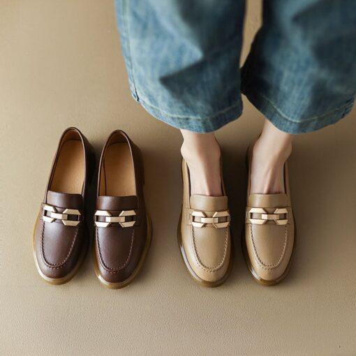 Buy CHIKO Aelwyd Round Toe Block Heels Loafers Shoes online shopping cheap
