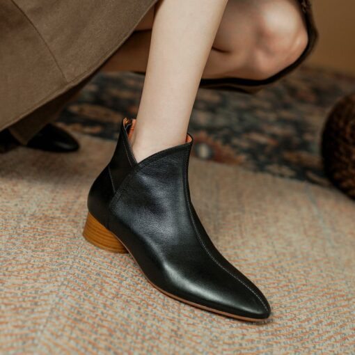 Buy CHIKO Aerin Pointy Toe Block Heels Ankle Boots online shopping cheap