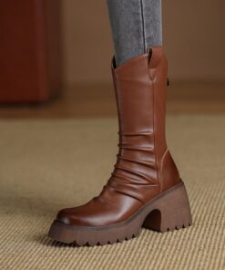 CHIKO Afua Square Toe Block Heels Ankle Boots