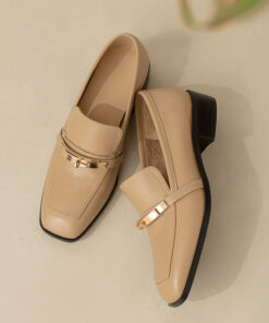 CHIKO Aisha Square Toe Block Heels Loafers Shoes