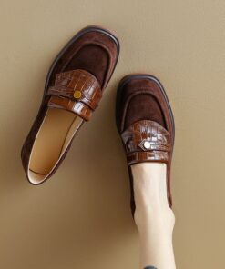 CHIKO Akasha Square Toe Block Heels Loafers Shoes