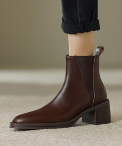 CHIKO Akilah Round Toe Block Heels Ankle Boots