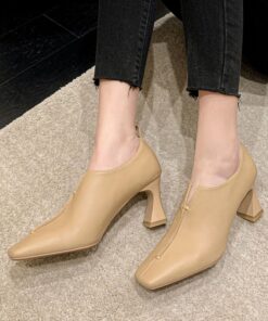 CHIKO Akira Square Toe Chunky Heels Pumps Shoes