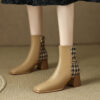 Buy CHIKO Aleela Square Toe Block Heels Ankle Boots online shopping cheap