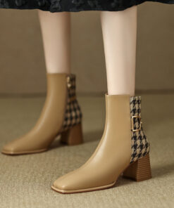 CHIKO Aleela Square Toe Block Heels Ankle Boots
