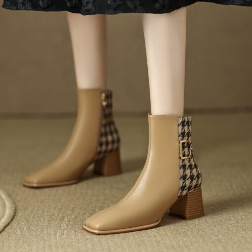 Buy CHIKO Aleela Square Toe Block Heels Ankle Boots online shopping cheap